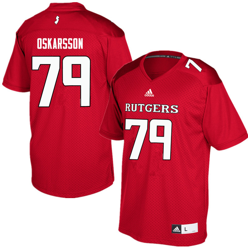 Men #79 Anton Oskarsson Rutgers Scarlet Knights College Football Jerseys Sale-Red - Click Image to Close